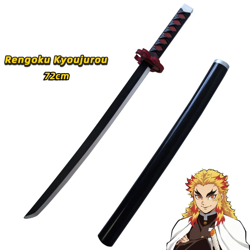 Kochou Shinobu Katana Anime Assembled Sword Cosplay Props Orange Rengoku Kyoujurou Kyoujurou Tanjirou Swords 72cm