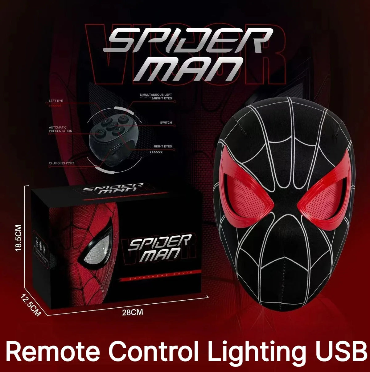 Superhero Mask/Spider-Man Helmet, Anime Character Cosplay, Full-face Mask, All-season Sun Protection, Party Gift.