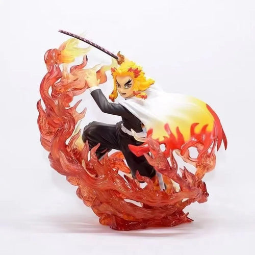 18cm Anime Demon Slayer Figure Rengoku Kyoujurou Action Figures Pvc Statue Desktop Ornamen Collection Model Toys Gifts