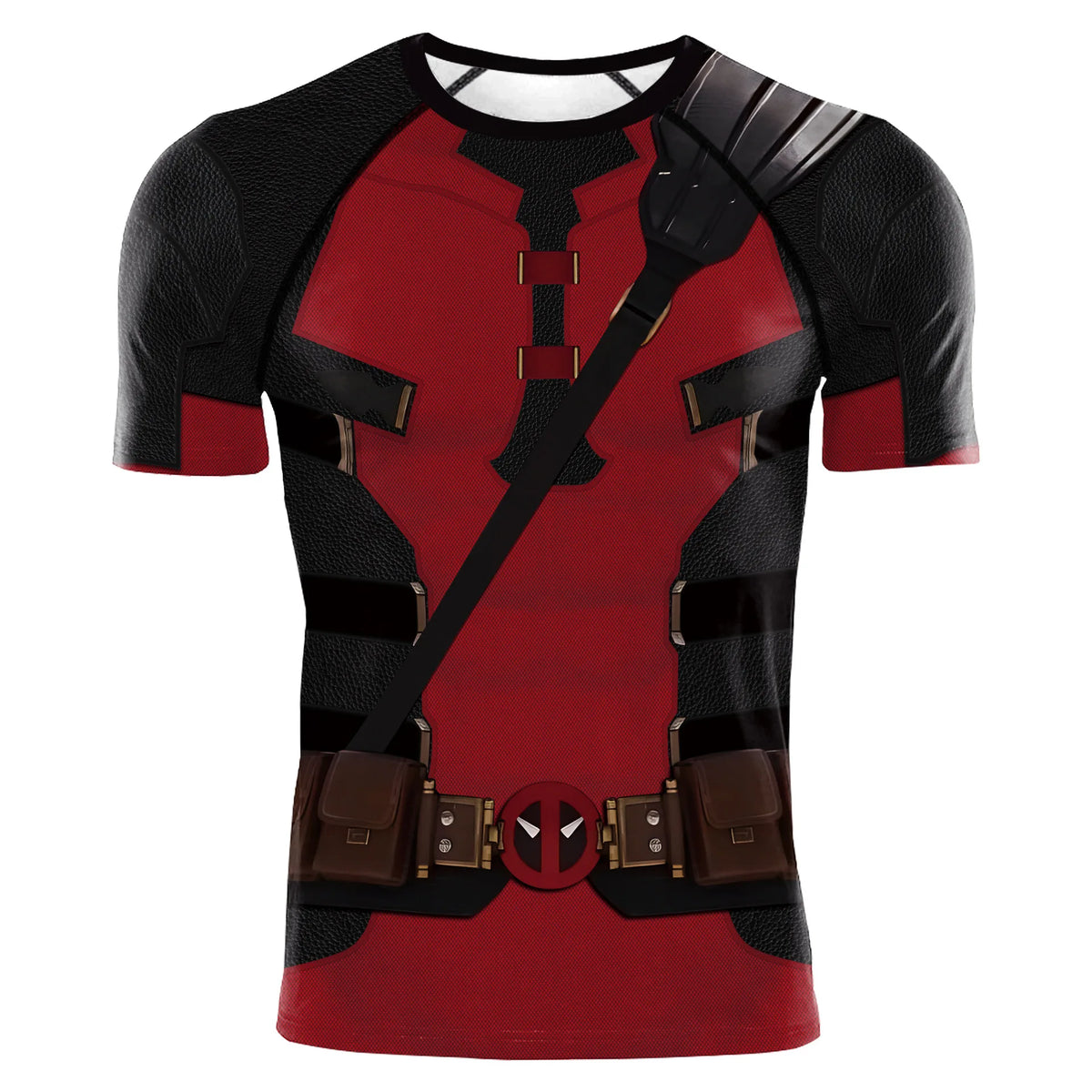 Tights T Shirt Cosplay Comic Dead Cosplay Compression Workout Bodybuilding T-Shirt Red Superhero Halloween Costume