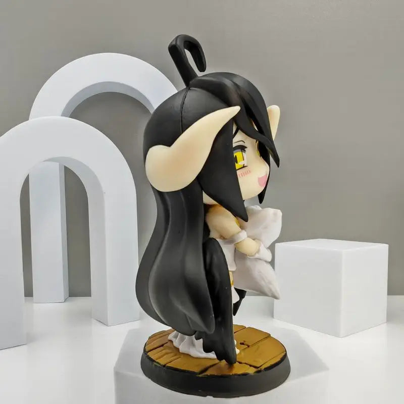 12cm Overlord Pillow Albedo Q-Version Cute Girl Pvc Action Figure Kawaii Model Desktop Ornament Wholesale Toys Collectible Gifts