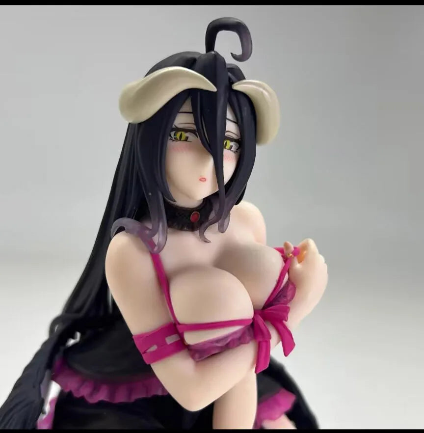 2026 100% Genuine Japanese Original Anime PVC Albedo Robe Sitting Ver Action Figure Collectible Model Toys