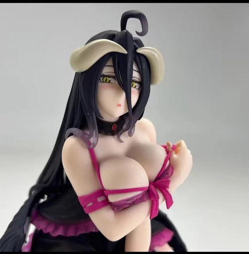 2026 100% Genuine Japanese Original Anime PVC Albedo Robe Sitting Ver Action Figure Collectible Model Toys