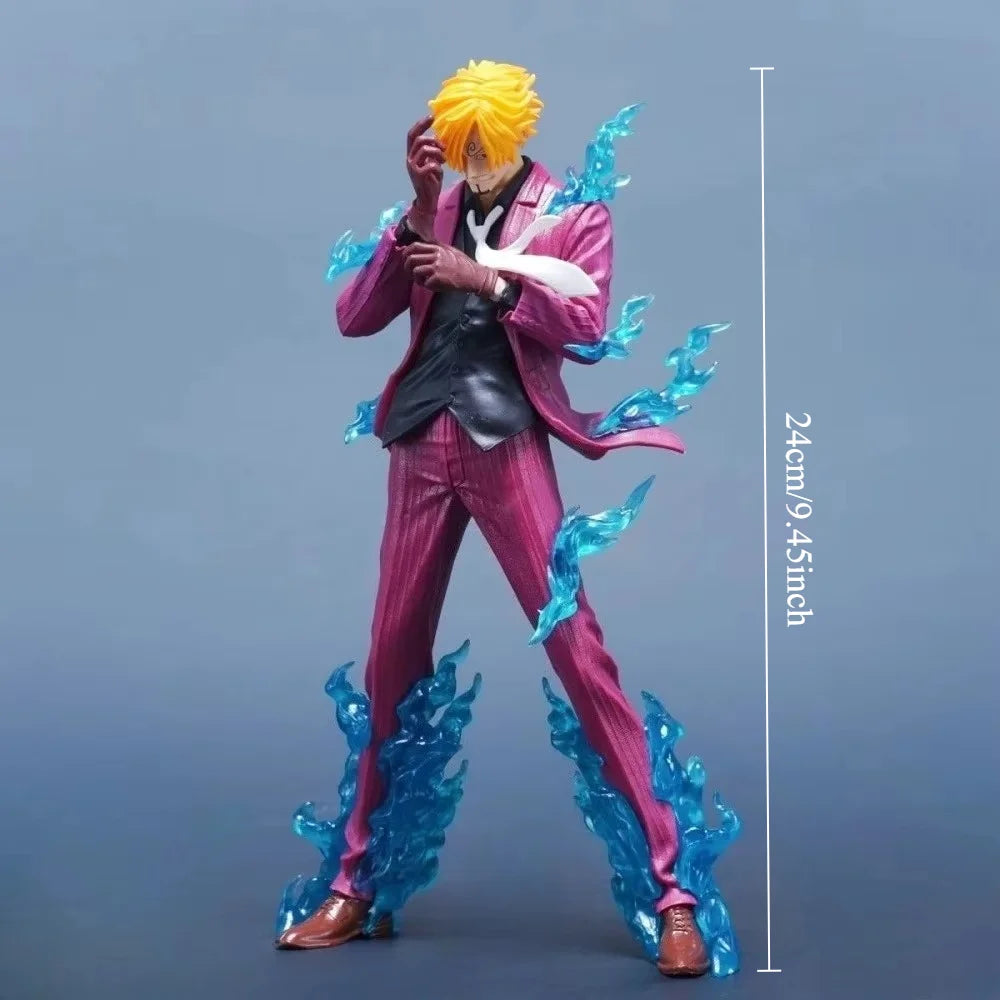 24cm/9.45in Anime ONE PIECE Figure Diable Jambe Sanji Action Figures Pvc Statue Desktop Ornamen Collection Model Toys Gifts