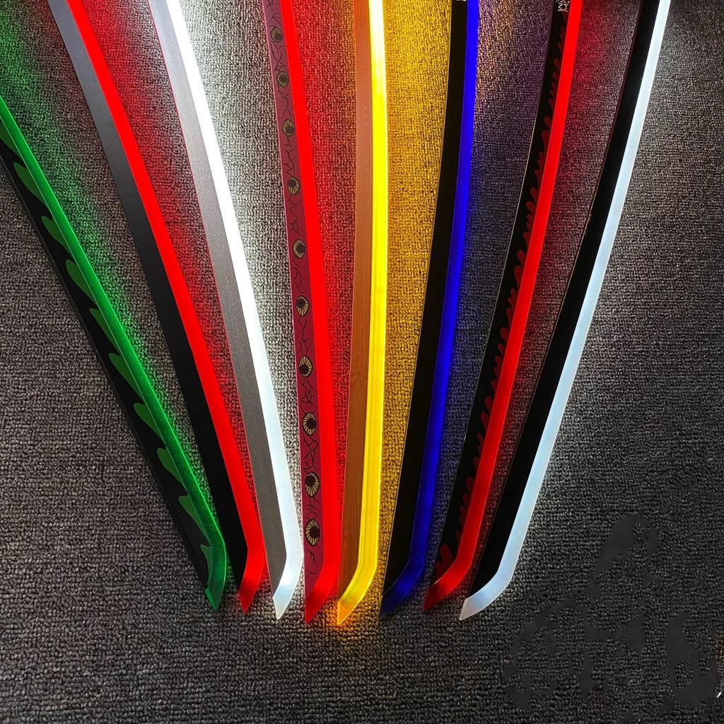 LED Light Demon Slayer Katana Luminous Sword Tomioka Giyuu Anime Cosplay Prop Knife Real Japanese Katana Samurai Lightsabre Toy