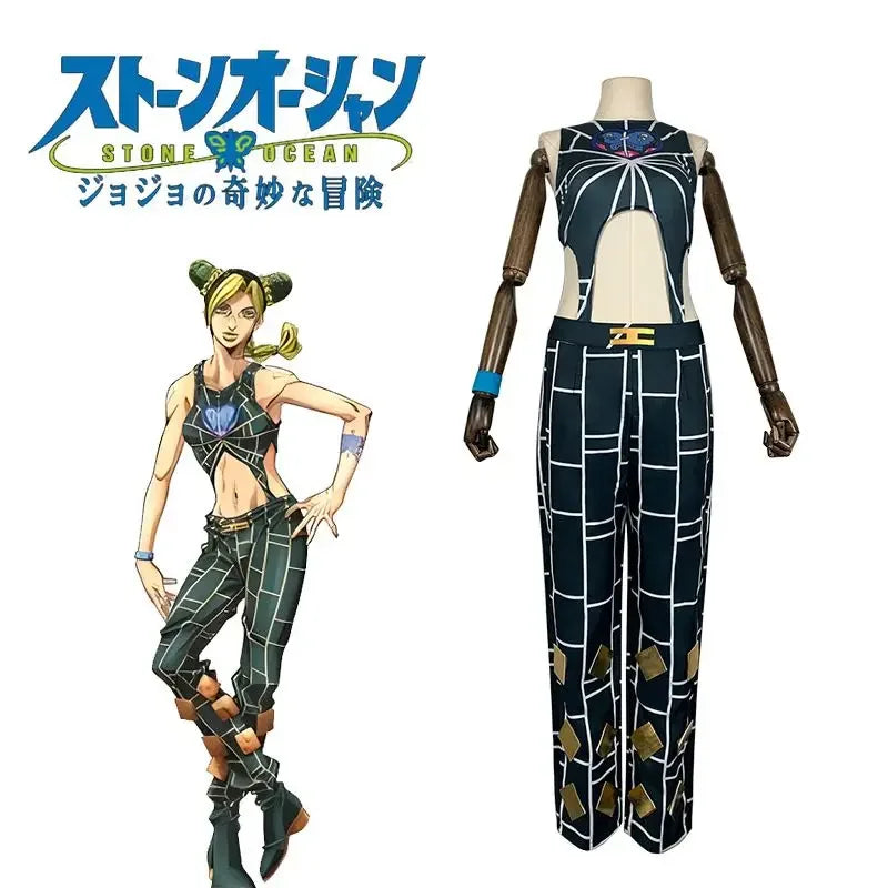 Jolyne Cujoh Cosplay Perruque Manteau pour Femme, Anime Ives Arre Adventure Stone Ocean, Déguisement Imbibé d'Halloween