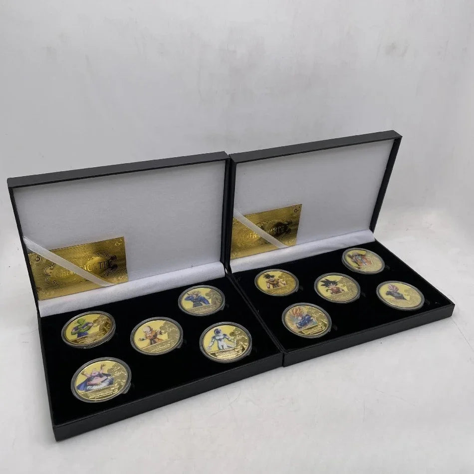 10CPS2026 New Dragon Ball Z 10th Anniversary Coin Keychain Metal Crafts Die-casting Sticker Badge Bag Pendant Accessories