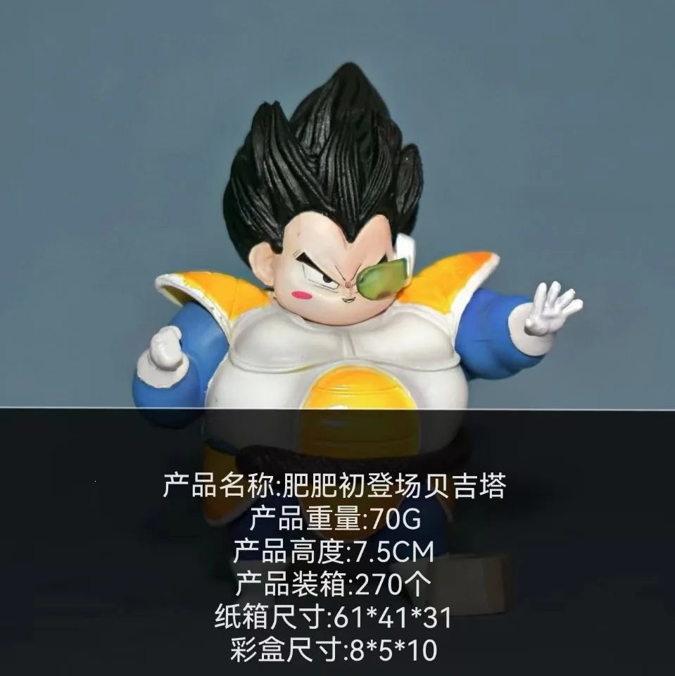 New Chubby Dragon Ball Figures Set Chibi Fat Goku Vegeta Frieza Buu Cell Funny Anime Figures Model Desktop Cute Ornament Gifts