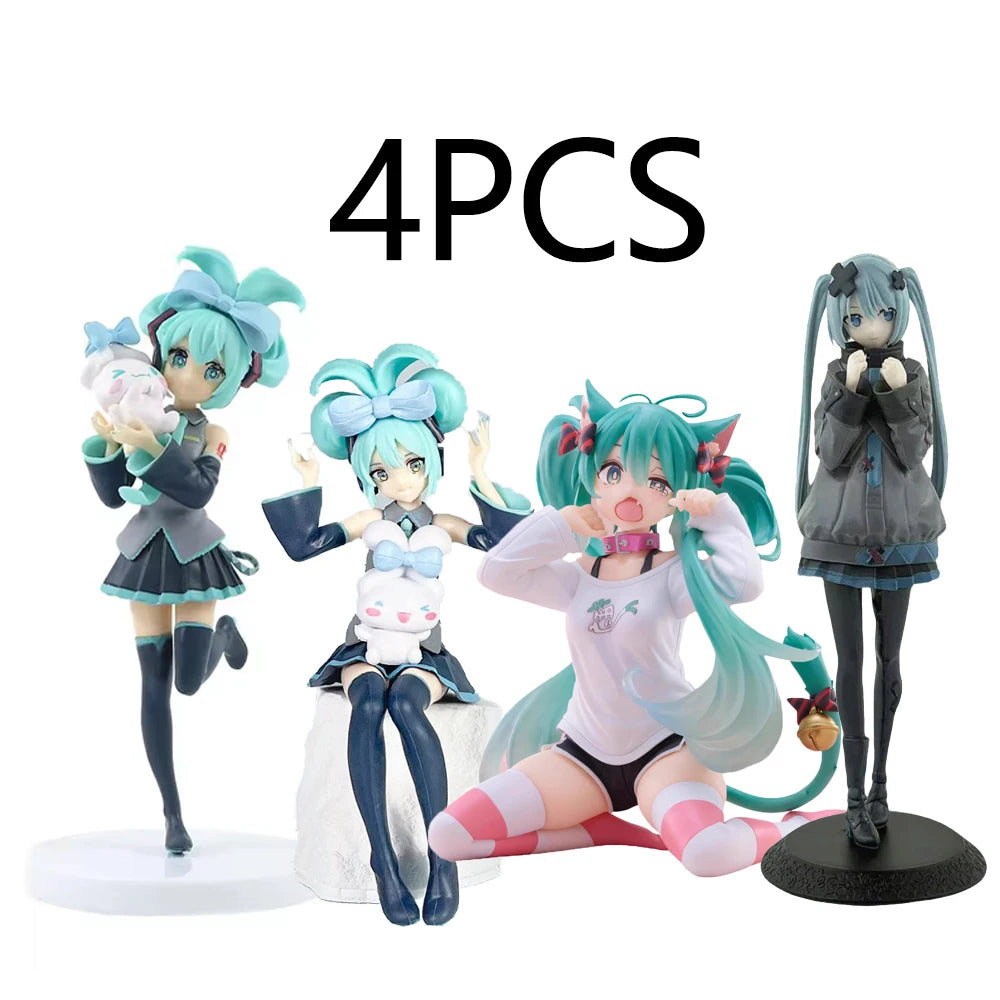 2026 Hot sale 11-21cm Desktop Cute Hatsune Miku Kwaii Style Anime Figure Toys PVC Model Collector Doll Birthday Gift