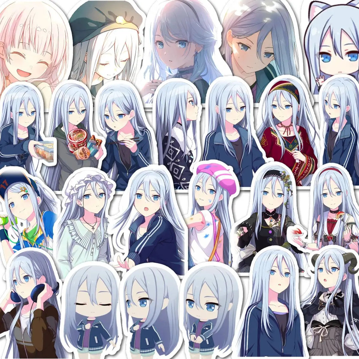 Project SEKAI  Yoisaki Kanade KND Gorgeous HD Half Body Sticker  PJSK Anime Peripheral DIY Laptop Notebook Decor Sticker