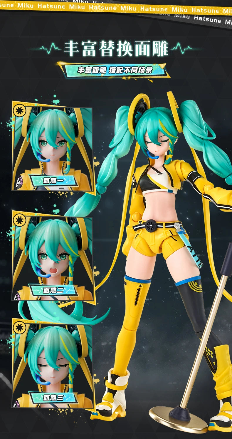 Blokees Hatsune Miku Action Figure DIY Joint Mobility Anime Assembly Figurine Toy Cartoon Doll Collection Figures Christmas Gift