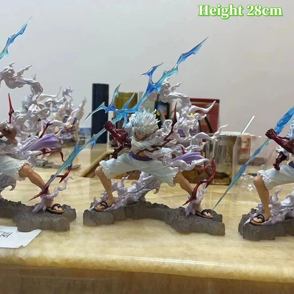 28cm/11.02in One Piece Anime Wink Studio Small Thunderbolt Nika Luffy Figures Pvc Statue Desktop Ornamen Collection Statue Model