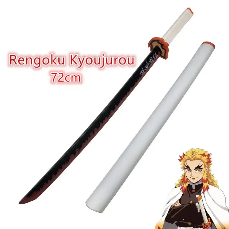 Kochou Shinobu Katana Anime Assembled Sword Cosplay Props Orange Rengoku Kyoujurou Kyoujurou Tanjirou Swords 72cm