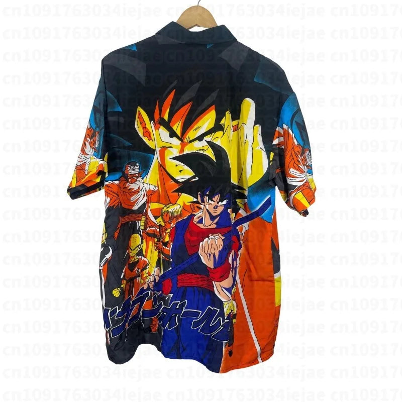 2026 Dragon Ball Adult Polo T-Shirt Anime Character Son Goku Super Saiyan TShirt Boy Children's Clothes Summer T-Shirt Cosplay