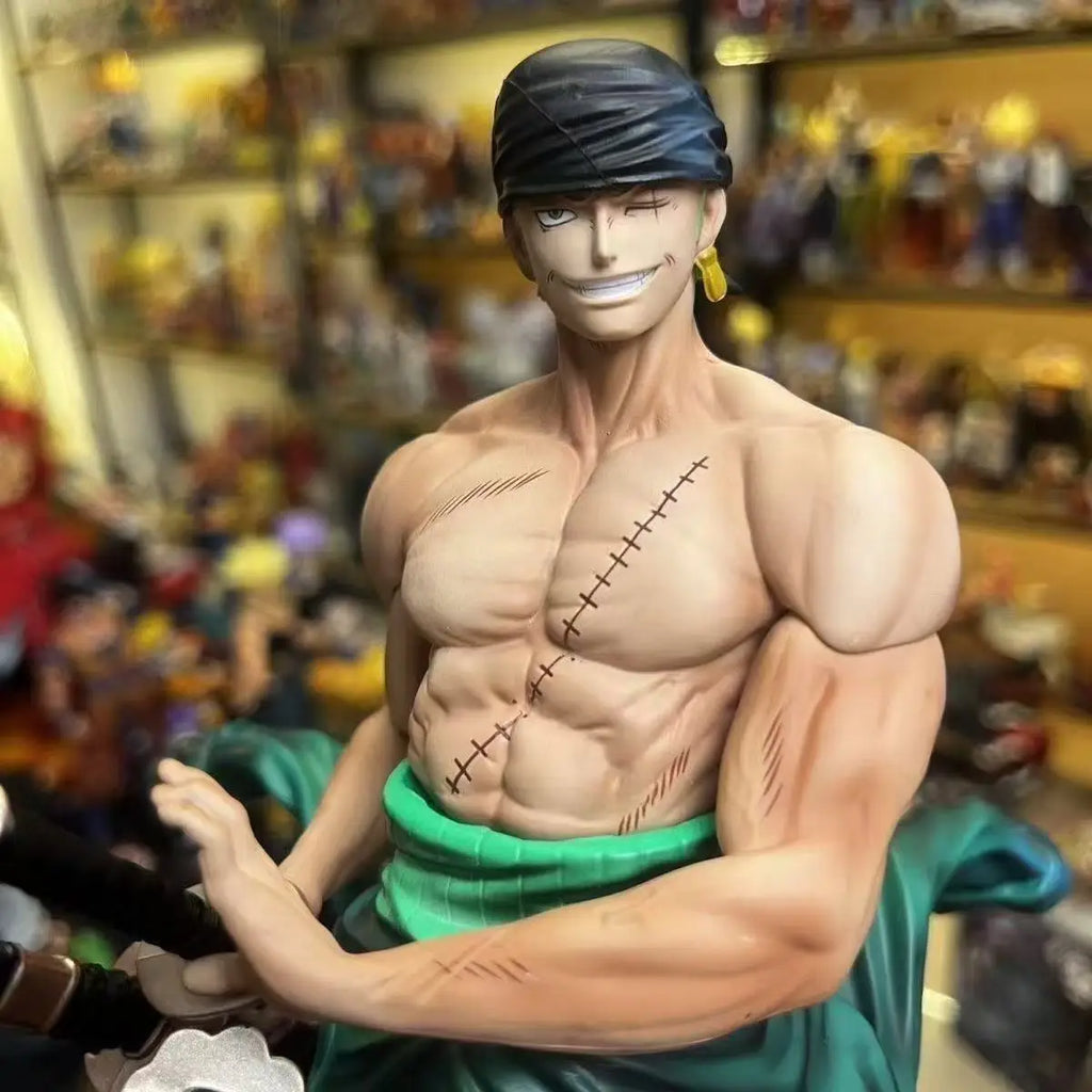 One Piece Roronoa Zoro Anime Figure Jinshan Zoro 1/6 Scale PVC Statue 28cm GK Model Collectible Figurine Desktop Decoration Gift