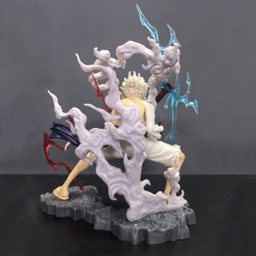 28cm/11.02in One Piece Anime Wink Studio Small Thunderbolt Nika Luffy Figures Pvc Statue Desktop Ornamen Collection Statue Model