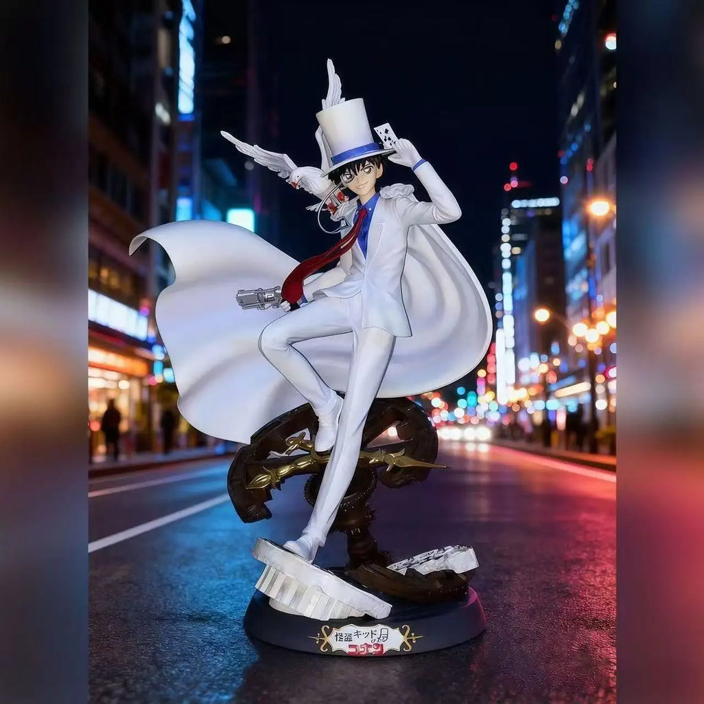 Kaitou Kid Figure, Detective Conan Merchandise, White Dress Design, Pigeon Special Effects, Collectible Ornament Gift
