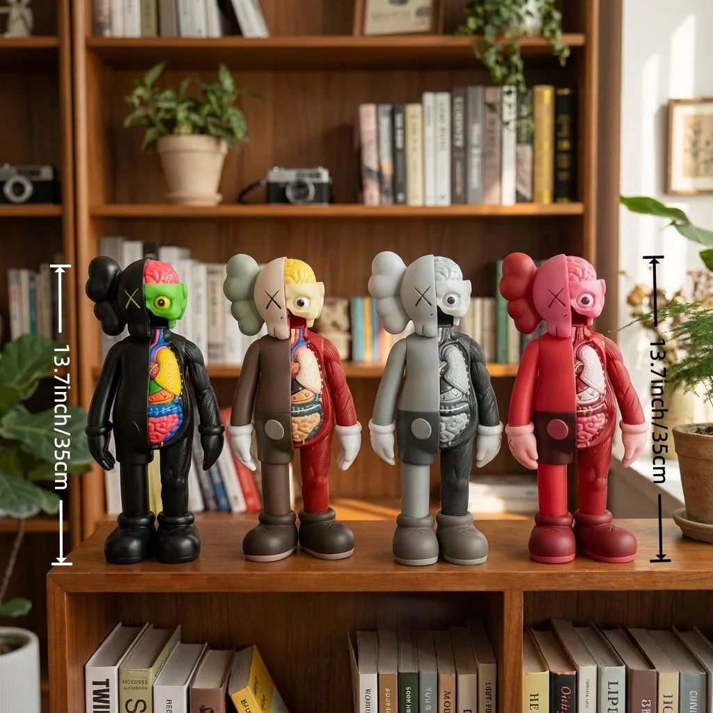 Trendy Bear Action Figurine Kawaii Automotive Interior Sculpture Cute Action Figurine Toy Statue Home Decor Desk Ornament Gift