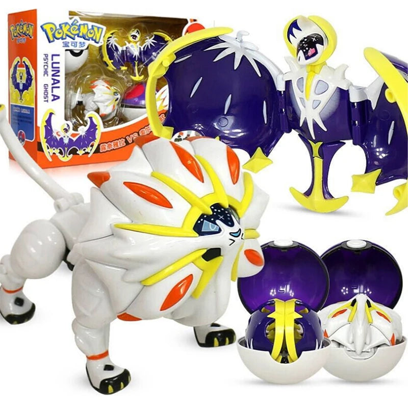 Pokemon ball deform Figure Pikachu Charizard Venusaur Blastoise Gyarados Solgaleo Lunala Action Figurine pokeball poke child Toy