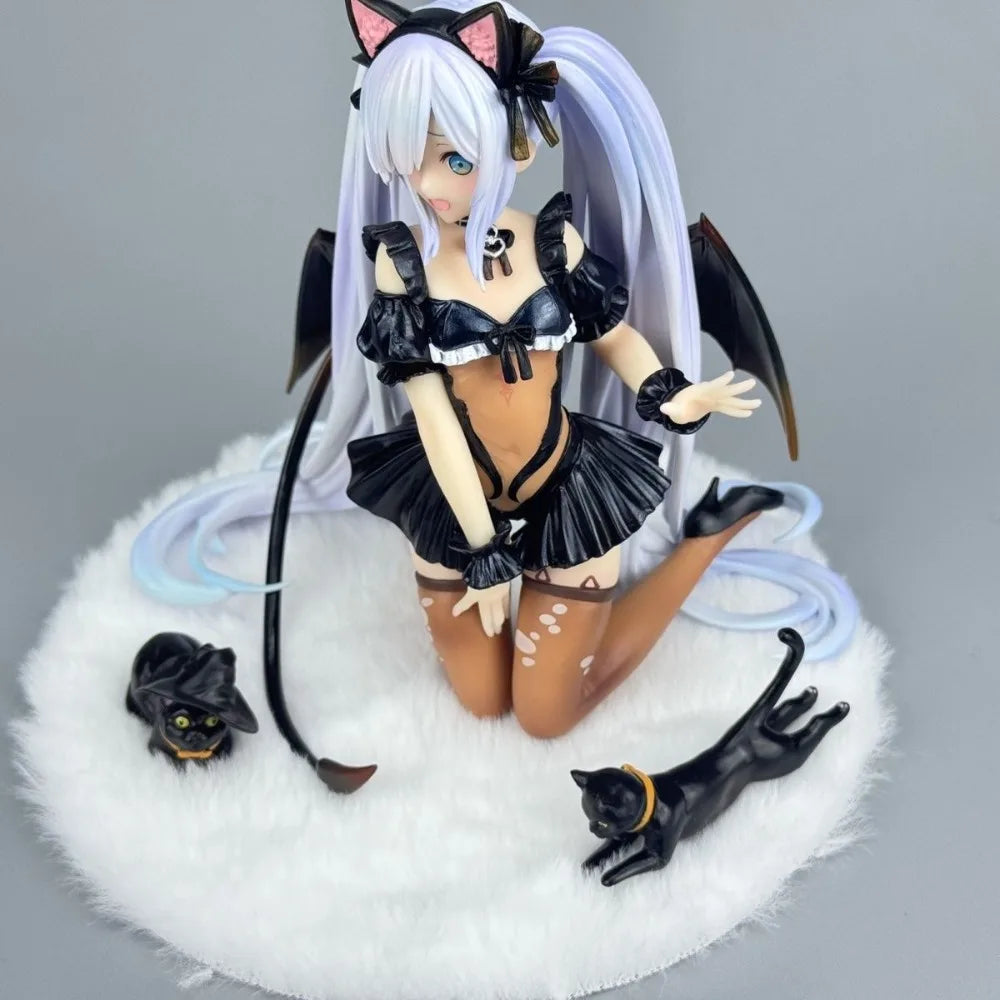 13.5cm Kneeling Pose Janus Azure Demon Anime Figure Chassis Decor Model Statue Desktop Ornament Collectible Gift For Game
