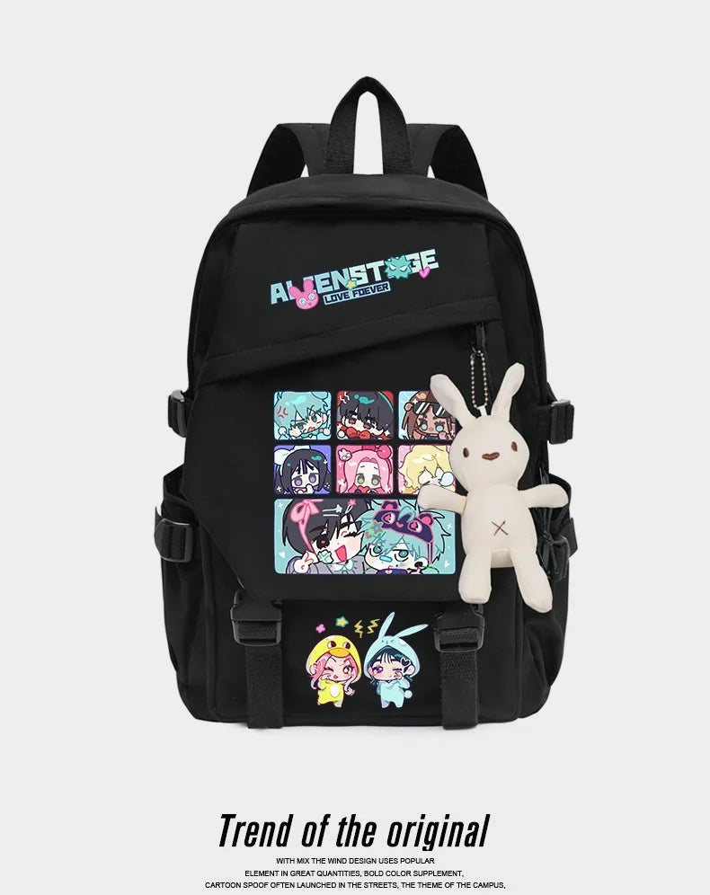 Alien Stage Anime Peripheral Kawaii Student Schoolbag Large Capacity Backpack Animation Peripheral Bag Leisure Backpack For Fans