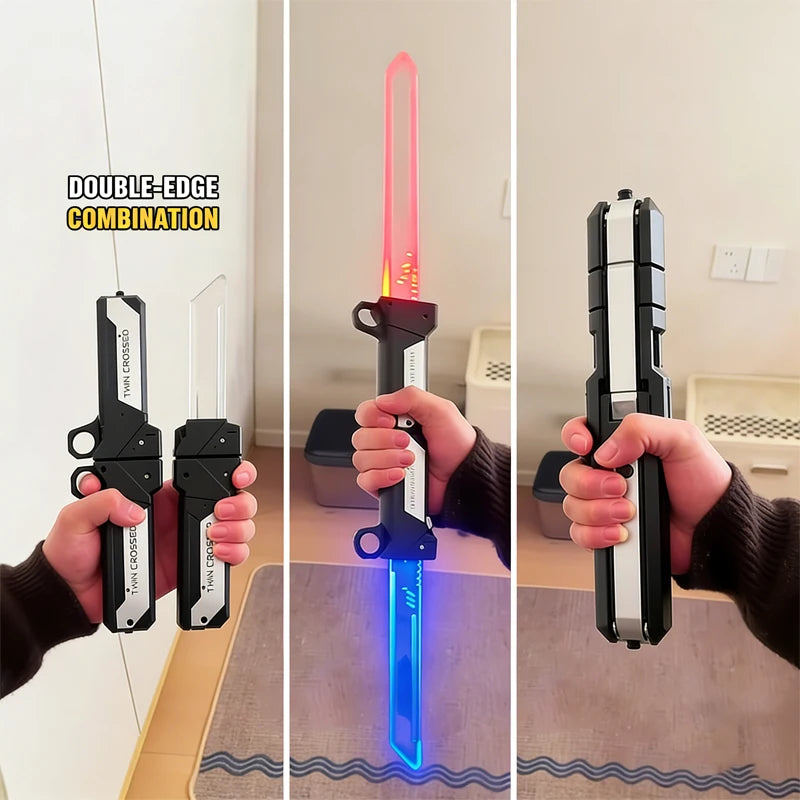 Lightsaber Toy AXE Light Stick 2 in 1 Sword Toys Lightstick Cosplay Role-Play Games Kids Gifts Cool Toy for Adult Children Boys