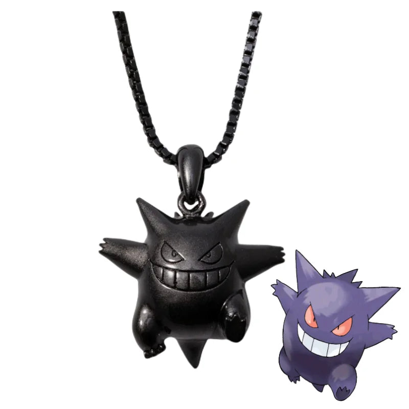 New Pokemon Espeon Snorlax Gengar Mewtwo Necklace Couple Accessories Anime Peripherals Fashion Cartoon Niche Light Luxury Gifts