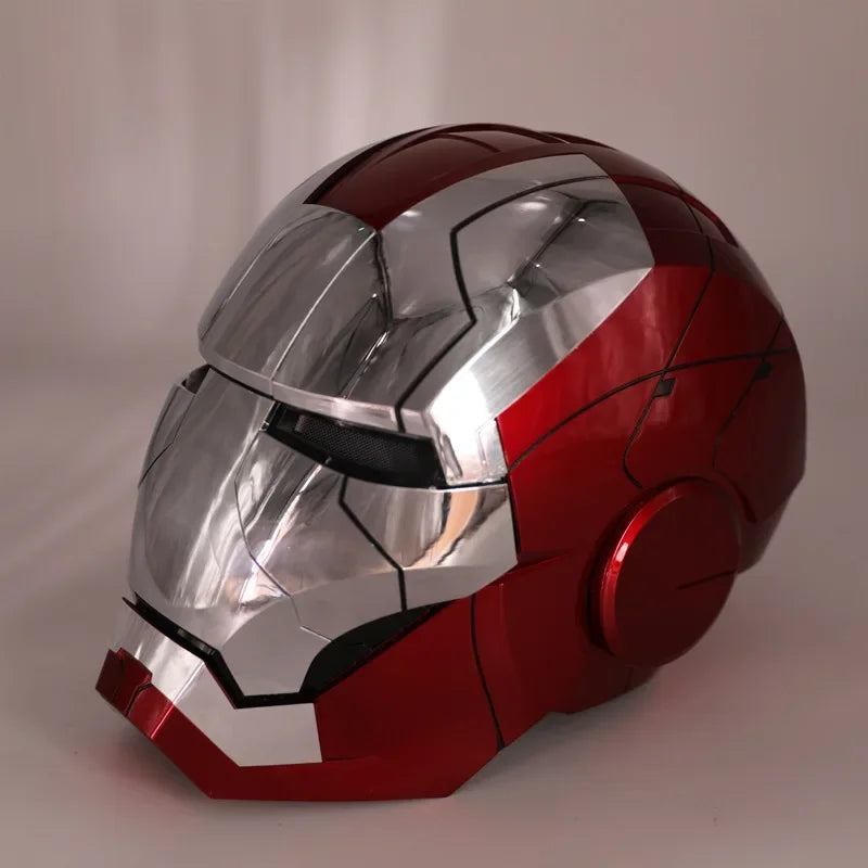 Marvel 1:1 Iron Man Mk5 Jarvis Helmet Remote Voice Control Auto Helmet Mask With Led Light Figure Boy Christmas Birthday Gift