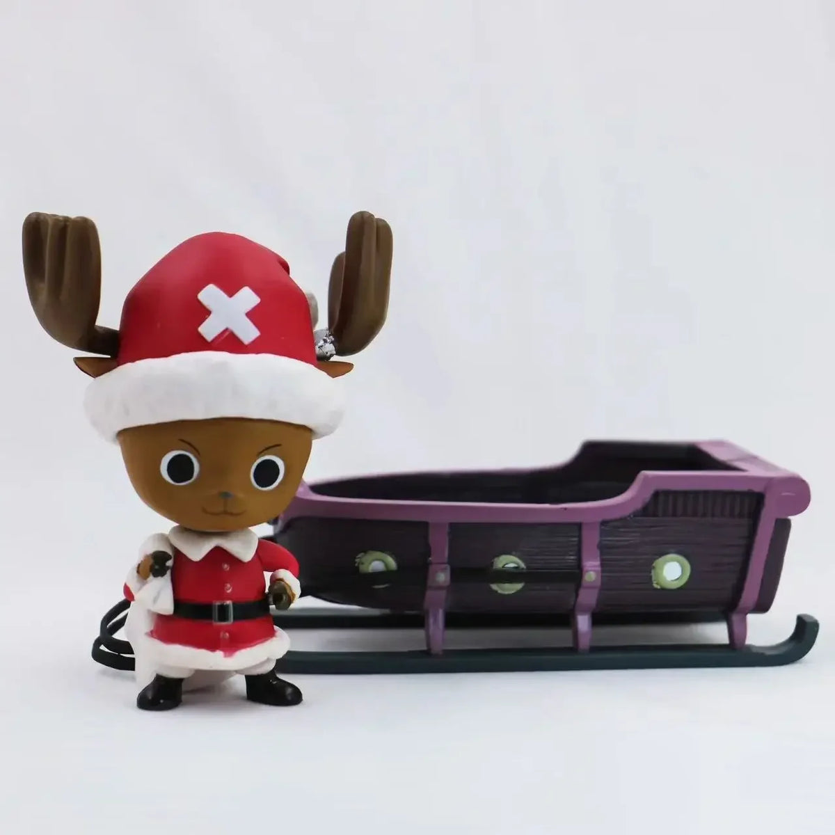 Christmas Anime Collectible Figure Set, Roshi & Chopper Santa Sled PVC Statue Model, Desktop Decor, X‑mas Anime Fan Gift