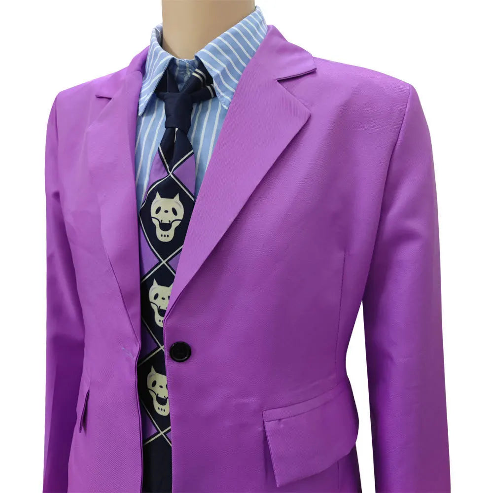 JoJo's Bizarre Adventure Kira Yoshikage Suits Coat Shirt Pants&Tie Men Anime Cos Outfit For Halloween Carnival Party Cos Costume
