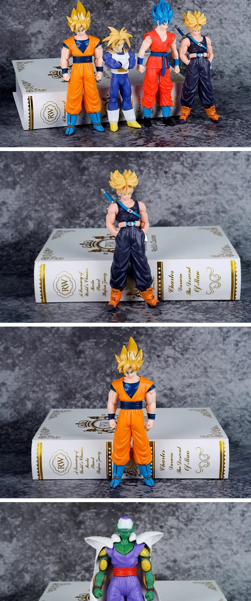 8Pcs/Set Anime Dragon Ball Z Son Goku Trunks Beerus Majin Buu Action Figure Vegeta Piccolo Son Gohan Super Saiyan Model Doll