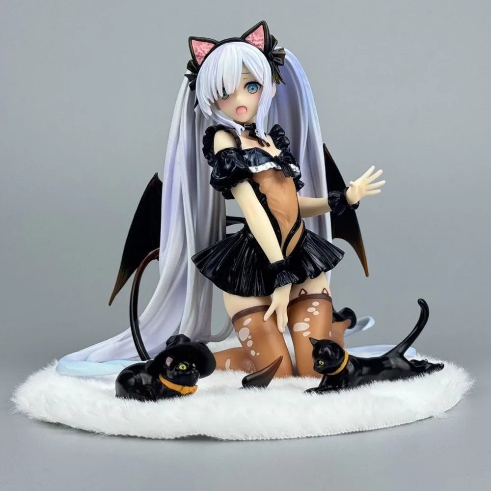 13.5cm Kneeling Pose Janus Azure Demon Anime Figure Chassis Decor Model Statue Desktop Ornament Collectible Gift For Game