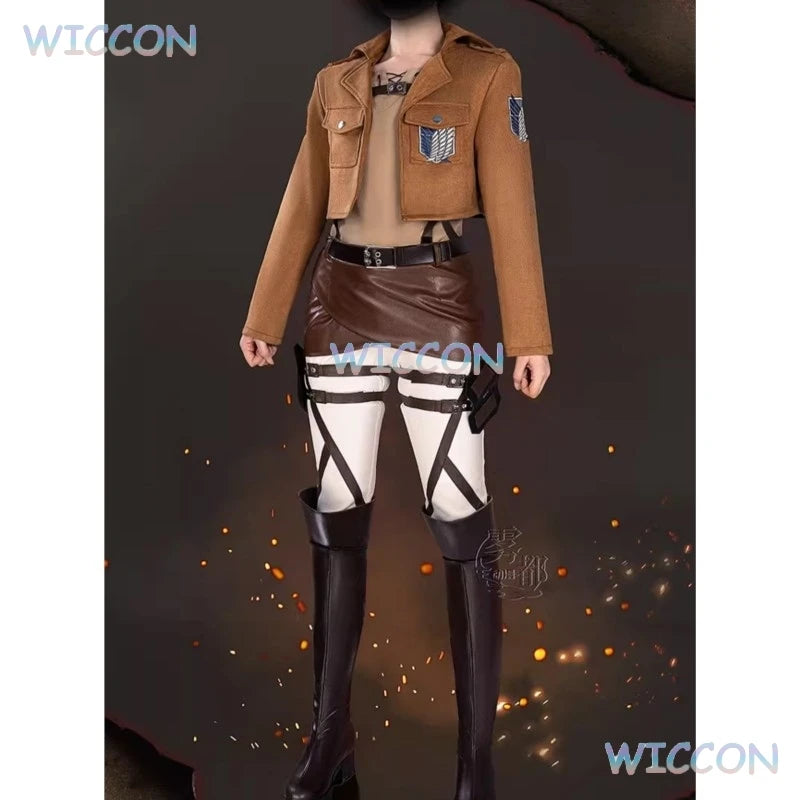 Anime Attack Cos On Titan Eren Jaeger Mikasa·Ackerman Cosplay Armin Arlert Hange Zoe Costume Survey Corps Full Set Women Men Cos