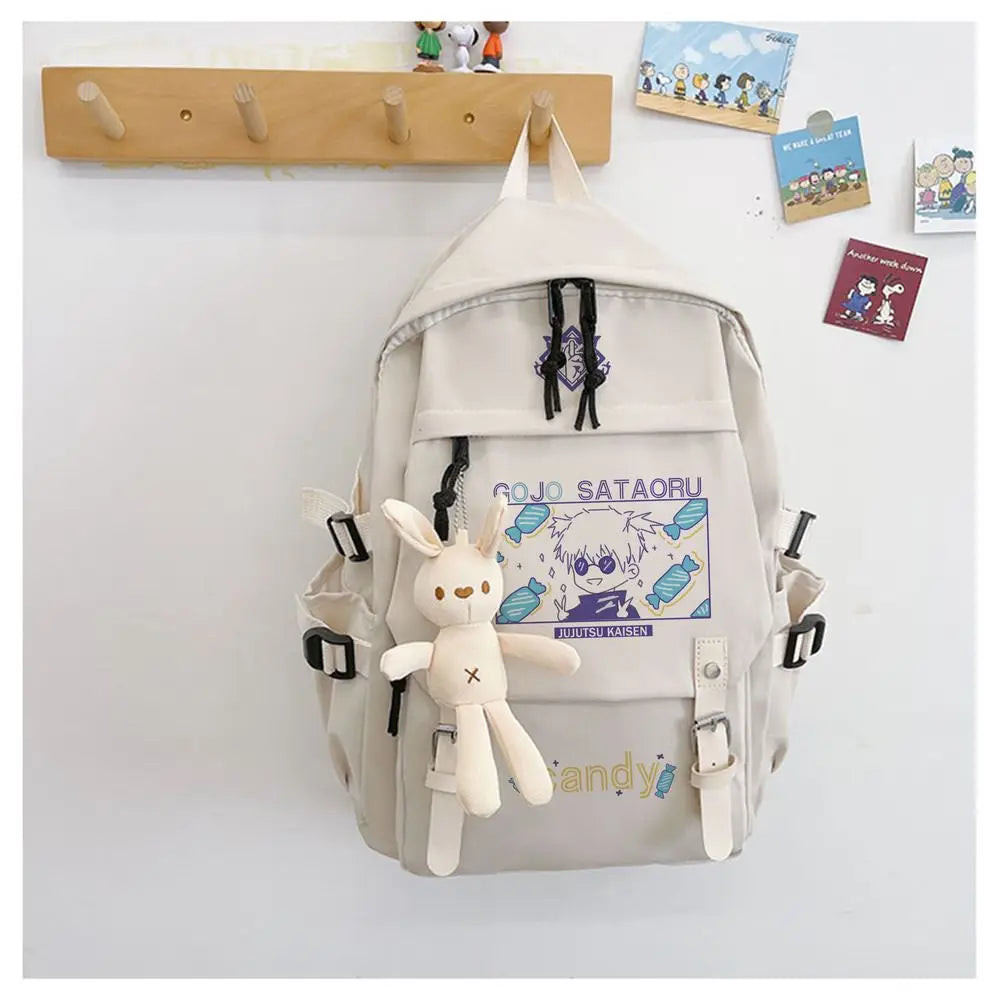 Satoru Jujutsu Kaisen Anime Cosplay Backpack Students School Bag Cartoon Bookbag Laptop Travel Rucksack Outdoor Kids Gifts