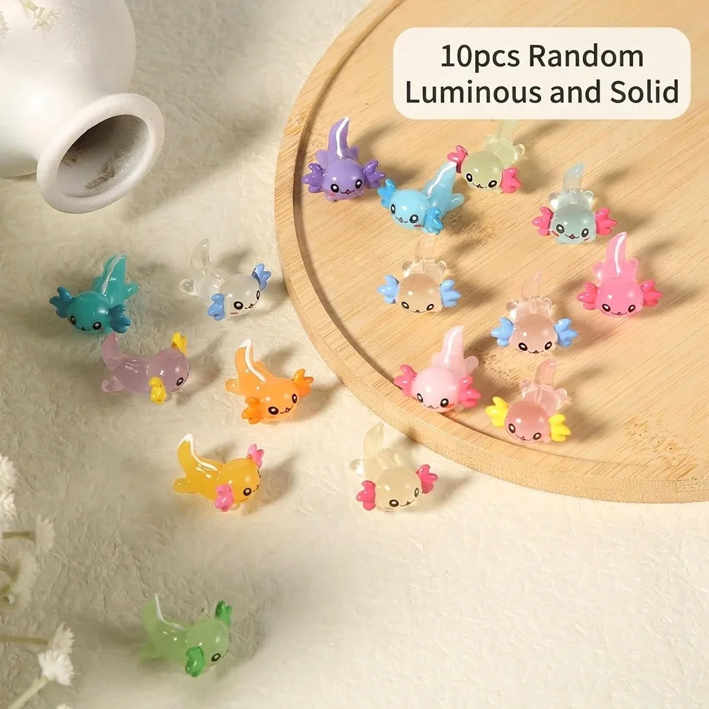 10Pcs Miniature Salamander Figurines Tiny Animal Ornaments for Fairy Garden Plant Pot Fish Tank Decor Mini Landscape Accessories