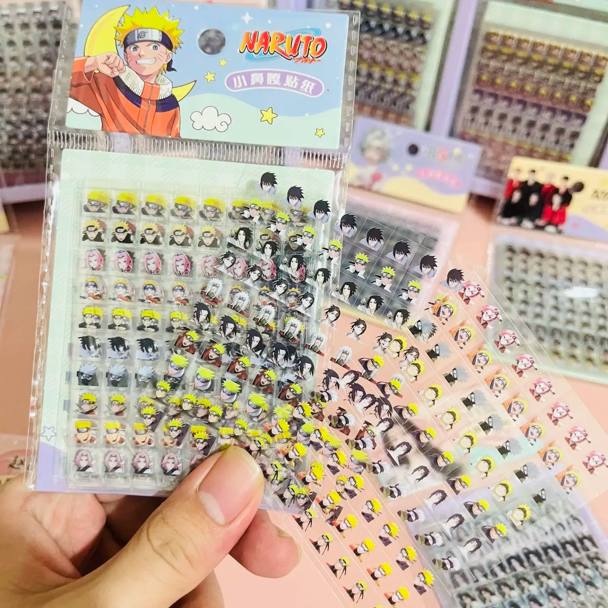 "Naruto Mini Nose Sticker - Hinata Kamakiri Sasuke Naruto Anime Souvenirs Nail Waterproof Decal"