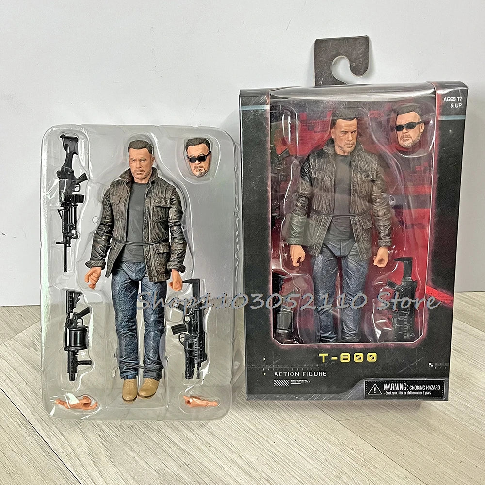 Terminator Figure 2 Judgment Day T-800 Arnold Schwarzenegger Dark Fate Elderly Sarah Connor Figure Model Toy Doll Gifts