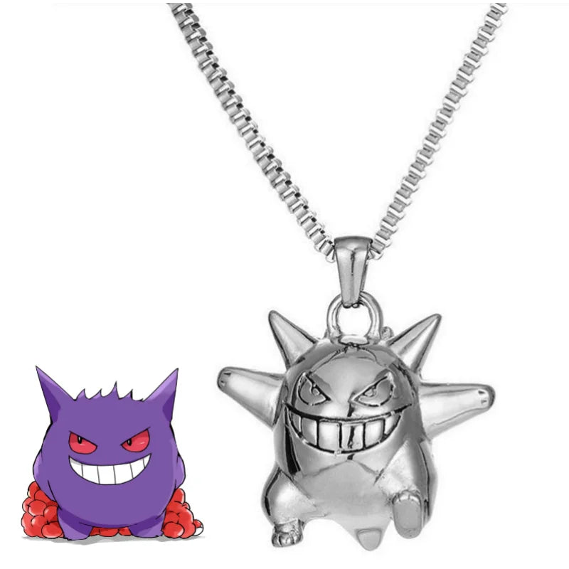 New Pokemon Espeon Snorlax Gengar Mewtwo Necklace Couple Accessories Anime Peripherals Fashion Cartoon Niche Light Luxury Gifts