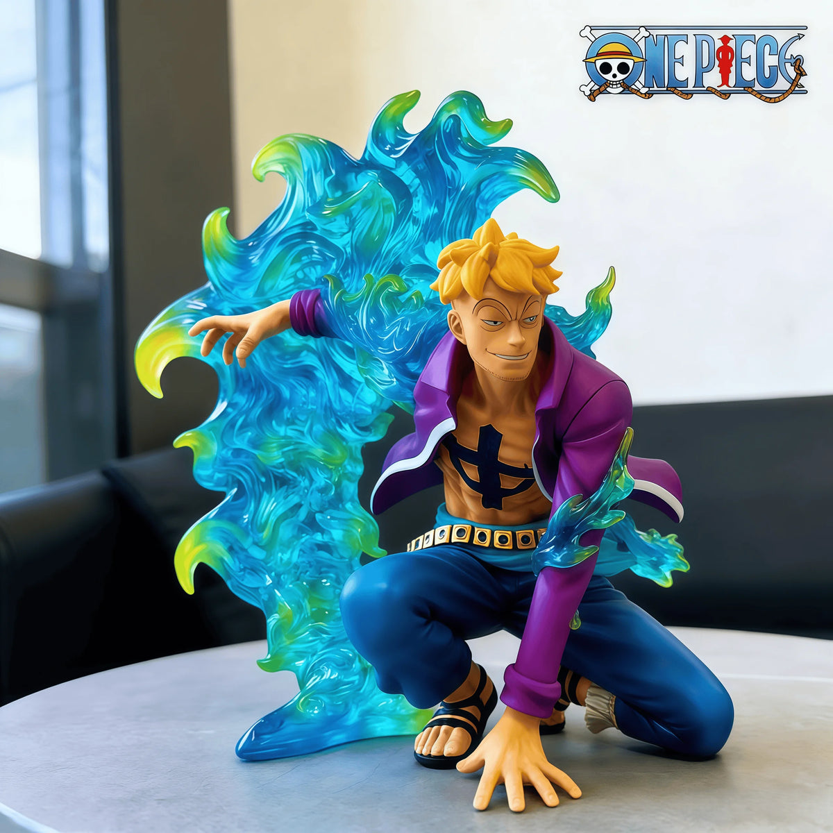 One Piece Anime Figure Marco Squatting Position Peripheral Pvc Model Scene Statue Desktop Decoration Ornaments Gift Toys