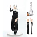 New Anime Cosplay Costume Sexy Nun Dress Women Fancy Gothic Robe Long Black Uniform Adult Party Carnival Themed Events