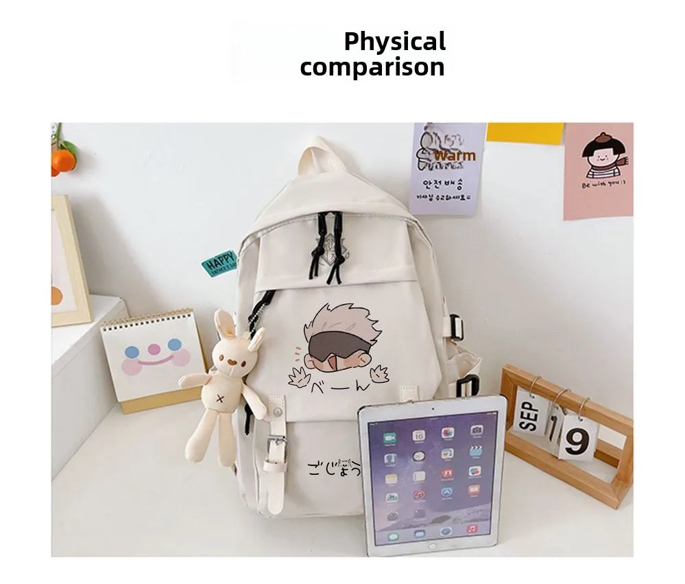 Satoru Jujutsu Kaisen Anime Cosplay Backpack Students School Bag Cartoon Bookbag Laptop Travel Rucksack Outdoor Kids Gifts