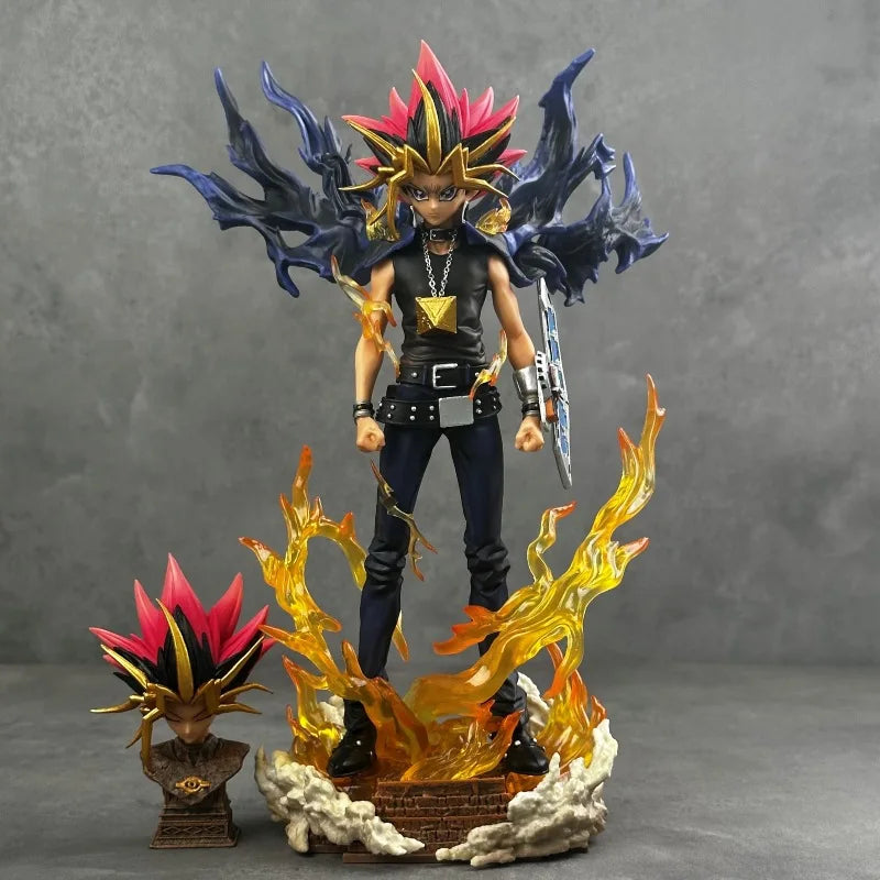 Yugi Muto Anime Figure 28cm Pvc Collectible Model Statue Dual Headed Duel Monster Home Decoration Gift For Adult Collectors