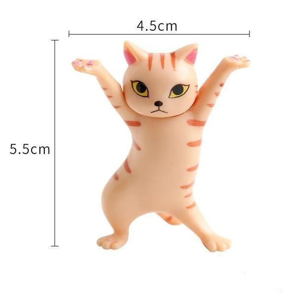 1/5Pc Funny Pen Holder Cat Doll Ornaments Plastic Crafts Earphone Support for Children Gift Room Desk Home Decoration Accessory