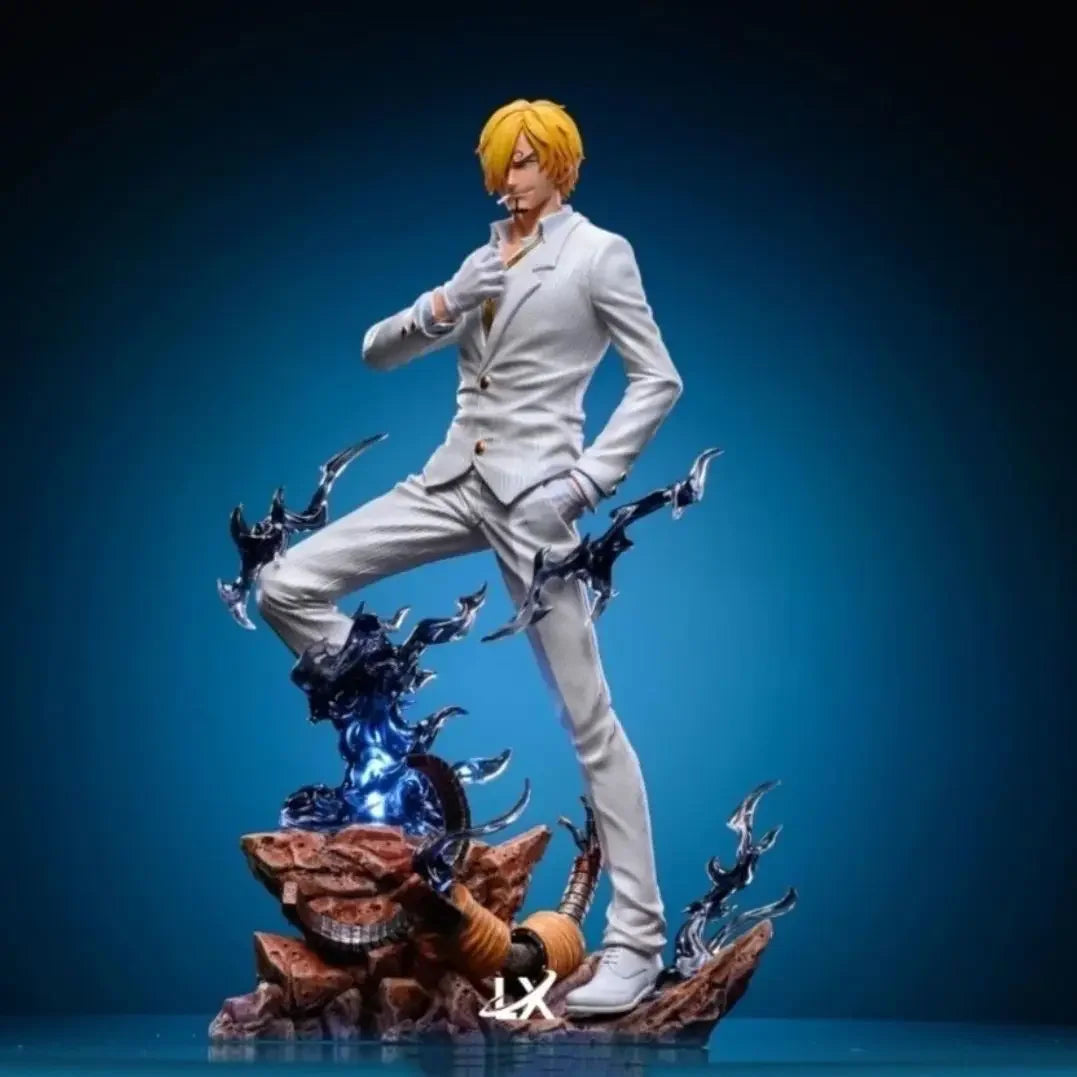 One Piece Sanji Dual Wings Anime Figure with 2 Heads GK Statue Model Toy 25cm