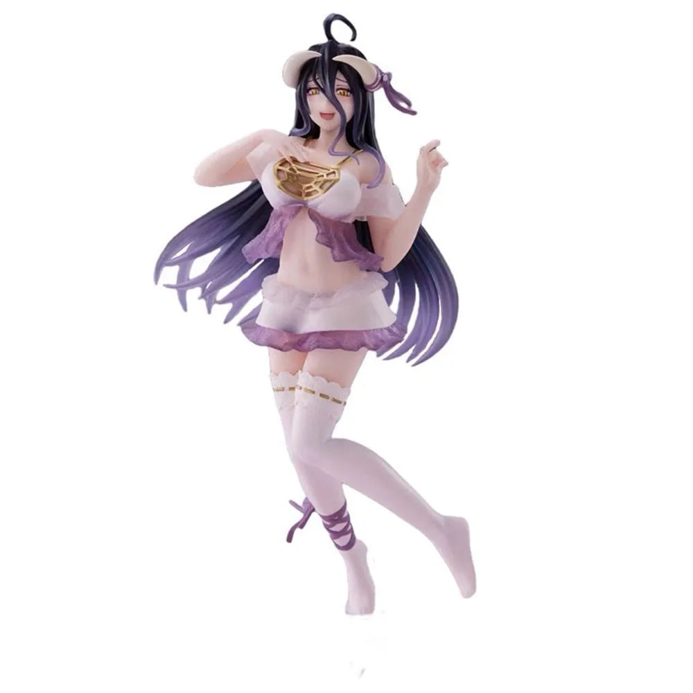 16CM Albedo Figure Anime OVERLORD Animation Maid Outfit Pajamas Style Model Toy Gift Collection Decoration Ornaments PVC
