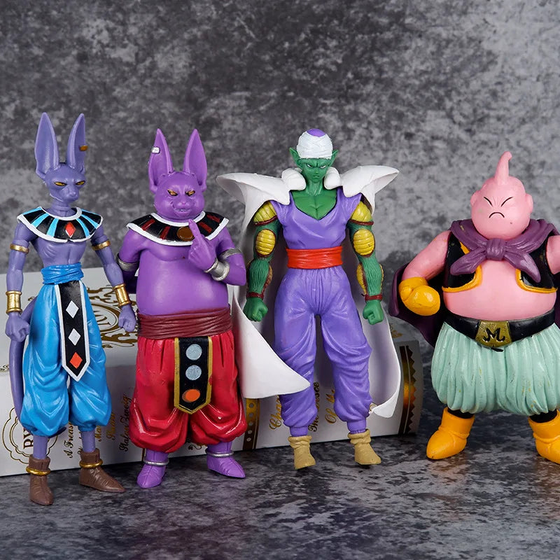 8Pcs/Set Anime Dragon Ball Z Son Goku Trunks Beerus Majin Buu Action Figure Vegeta Piccolo Son Gohan Super Saiyan Model Doll