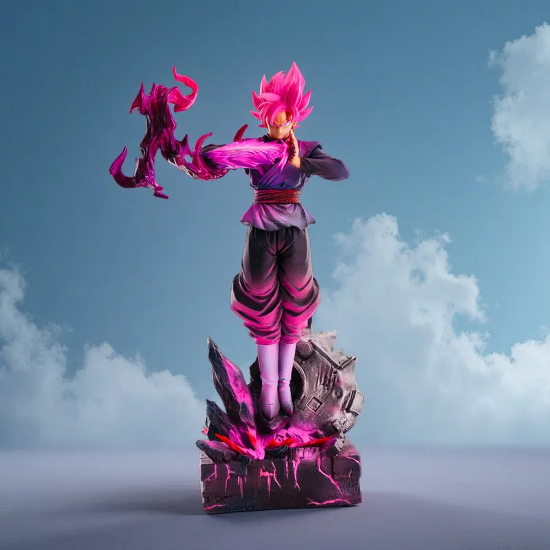 JT Statue 38cm/14.96inch Dragon Ball Z Zamasu Figure Black Goku Super Saiyan Action Figure Collection Model Toys Luminous Moon