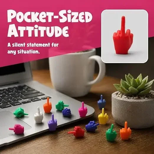 Colorful Spoof Hand Gesture Middle Finger Figurine 25/50/100Pcs Halloween Novelty Party Ornament Mini Desktop Display Accessory