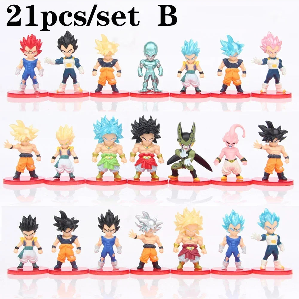 Gen 1 and Gen 2 Dragon Ball Super Saiyan Goku Vegeta artoon figurine Action Mini Figures Dolls Model Action Statue Toys Gifts