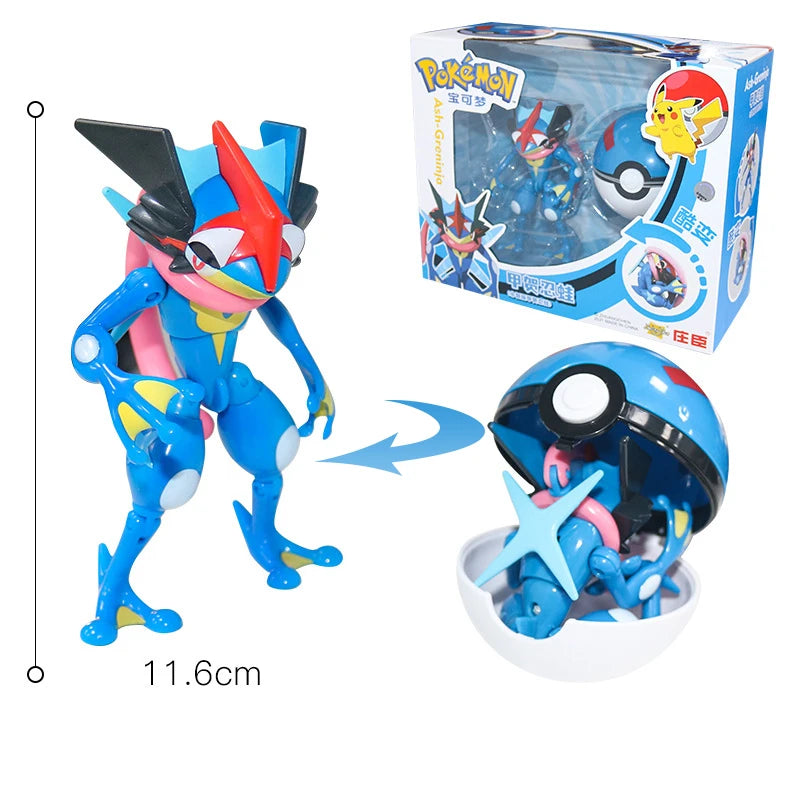 Deform Pokemon Pokeball Greninja Lucario Ball Action Figure Toy Set Mew Pikachu Dragonite Snorlax Venusaur Blastoise Elf Monster
